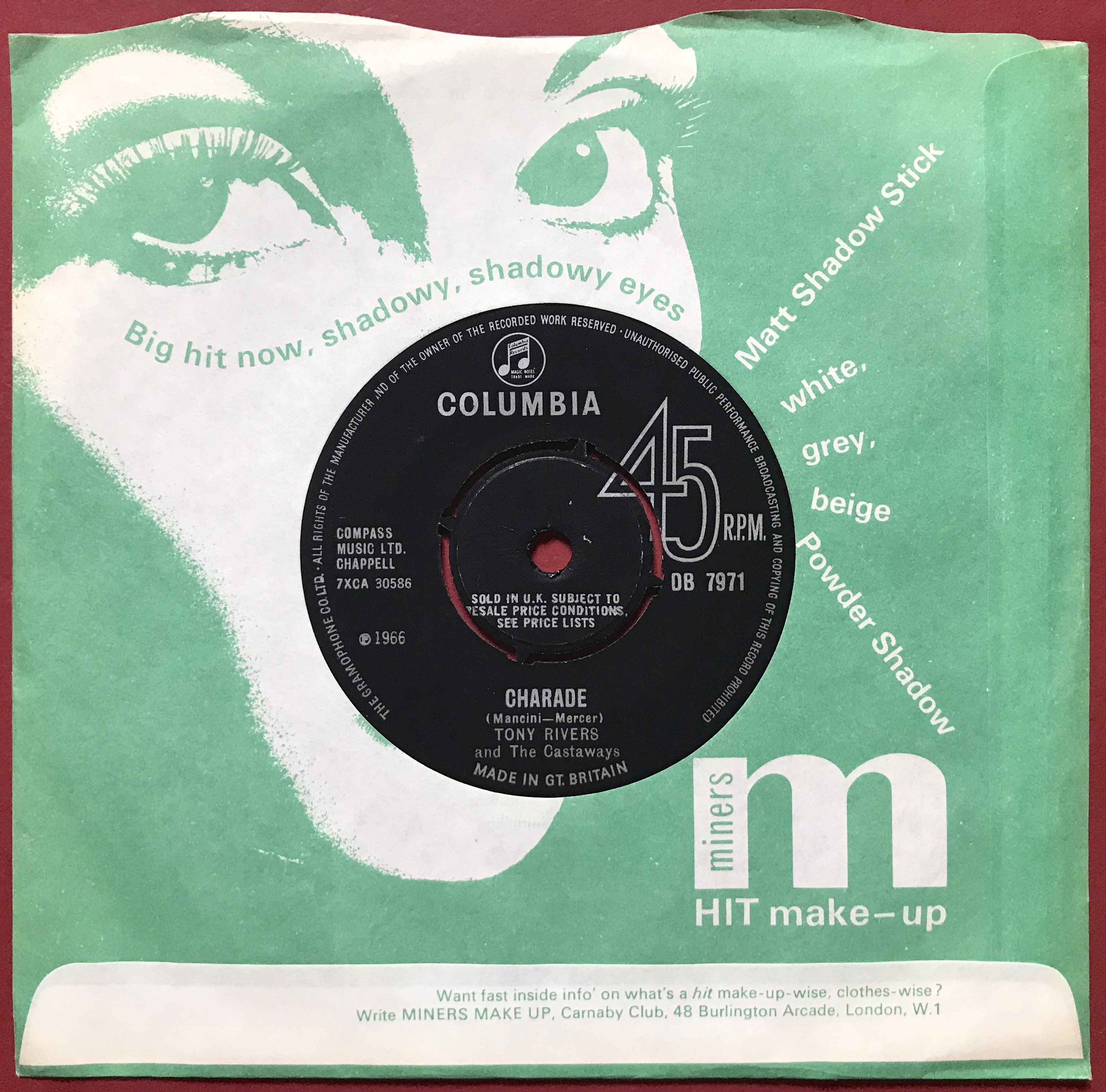 Nostalgipalatset TONY RIVERS God only knows UK 45 1966