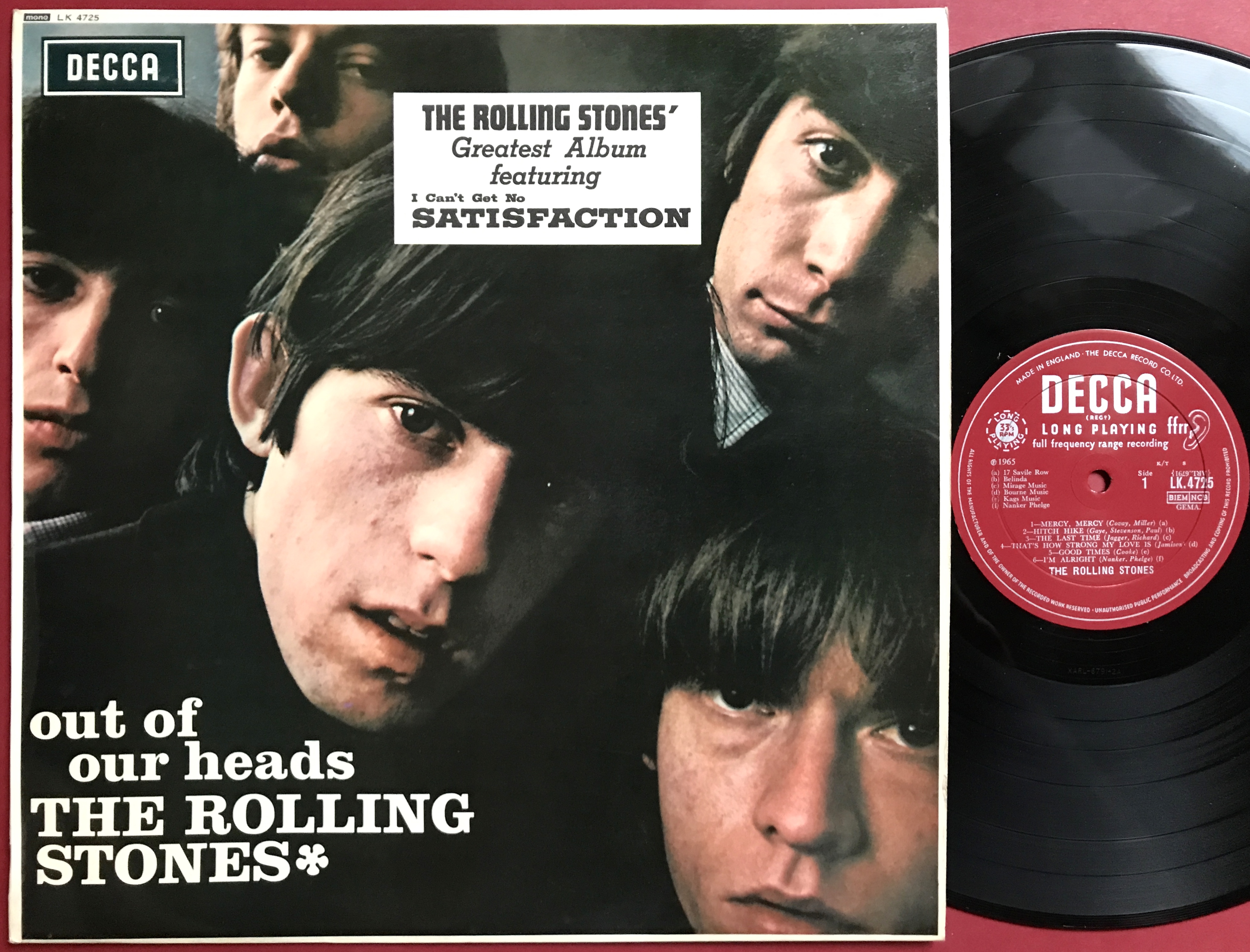 Nostalgipalatset ROLLING STONES Out of our heads UKoriginal LK 4725 Mono EXPORT LP 1965