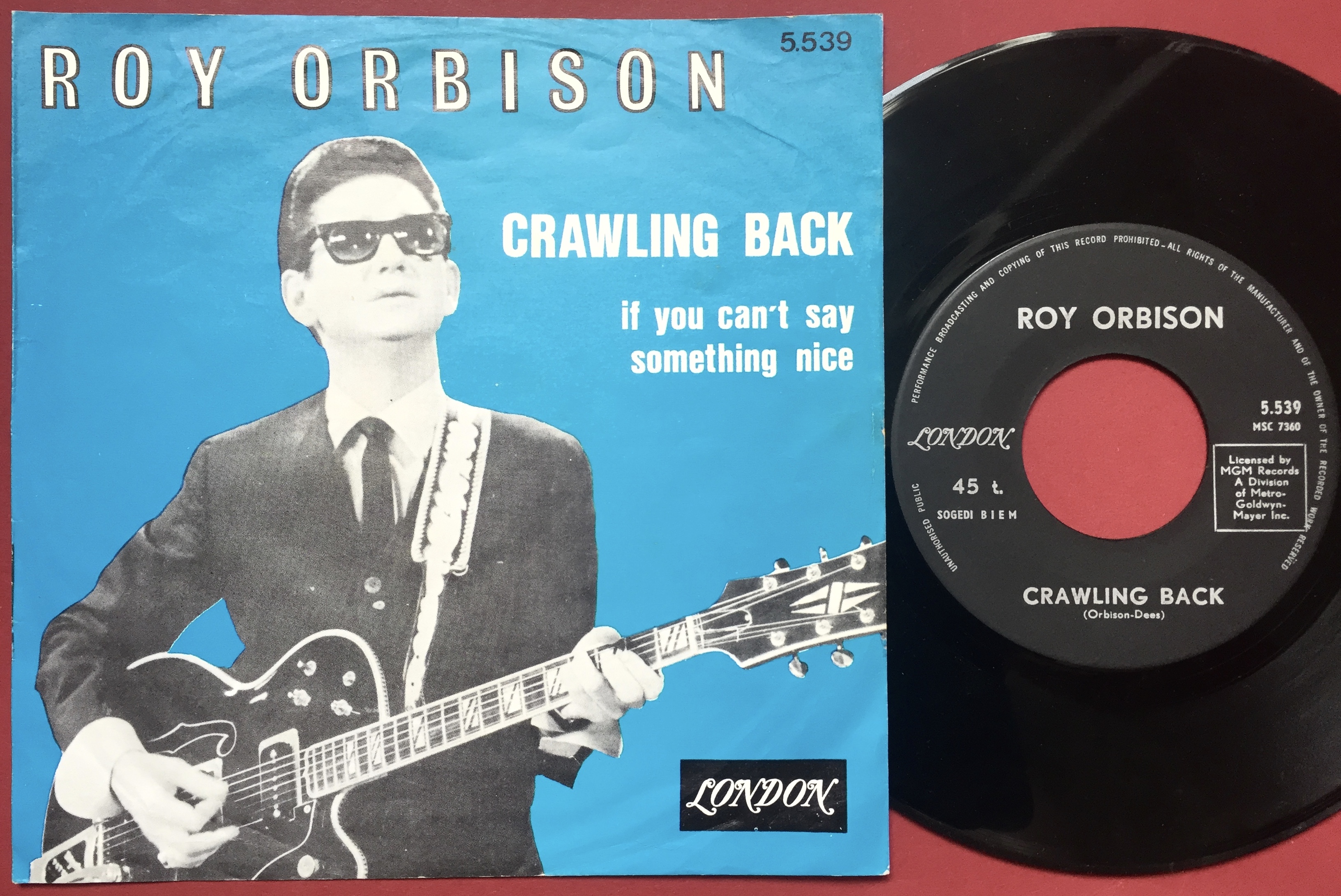 Nostalgipalatset ROY ORBISON Crawling back Belgien PS 1965