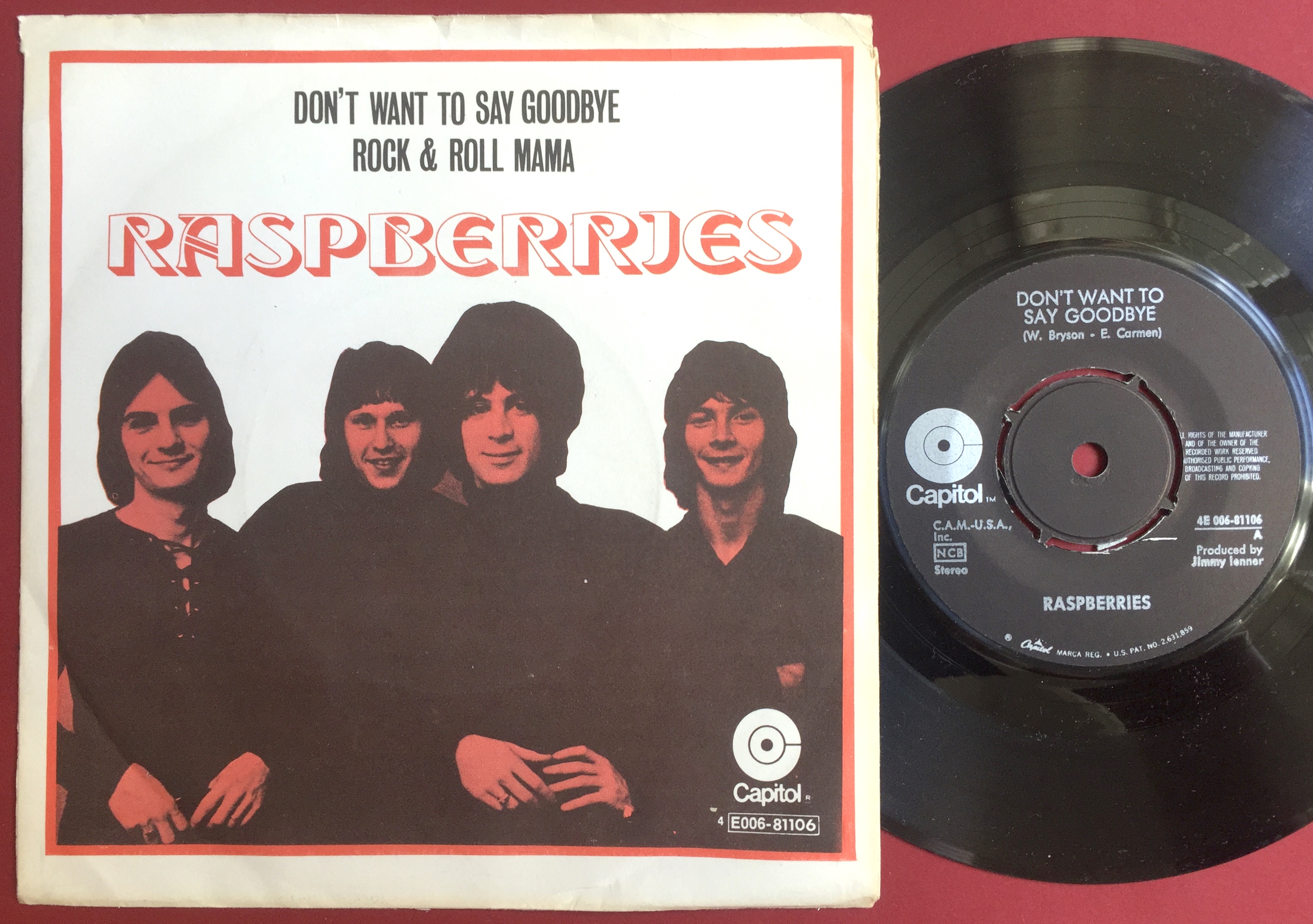 Nostalgipalatset RASPBERRIES Don´t want to say goodbye Swe PS 1972 Nostalgipalatset RASPBERRIES Don´t want to say goodbye Swe PS 1972