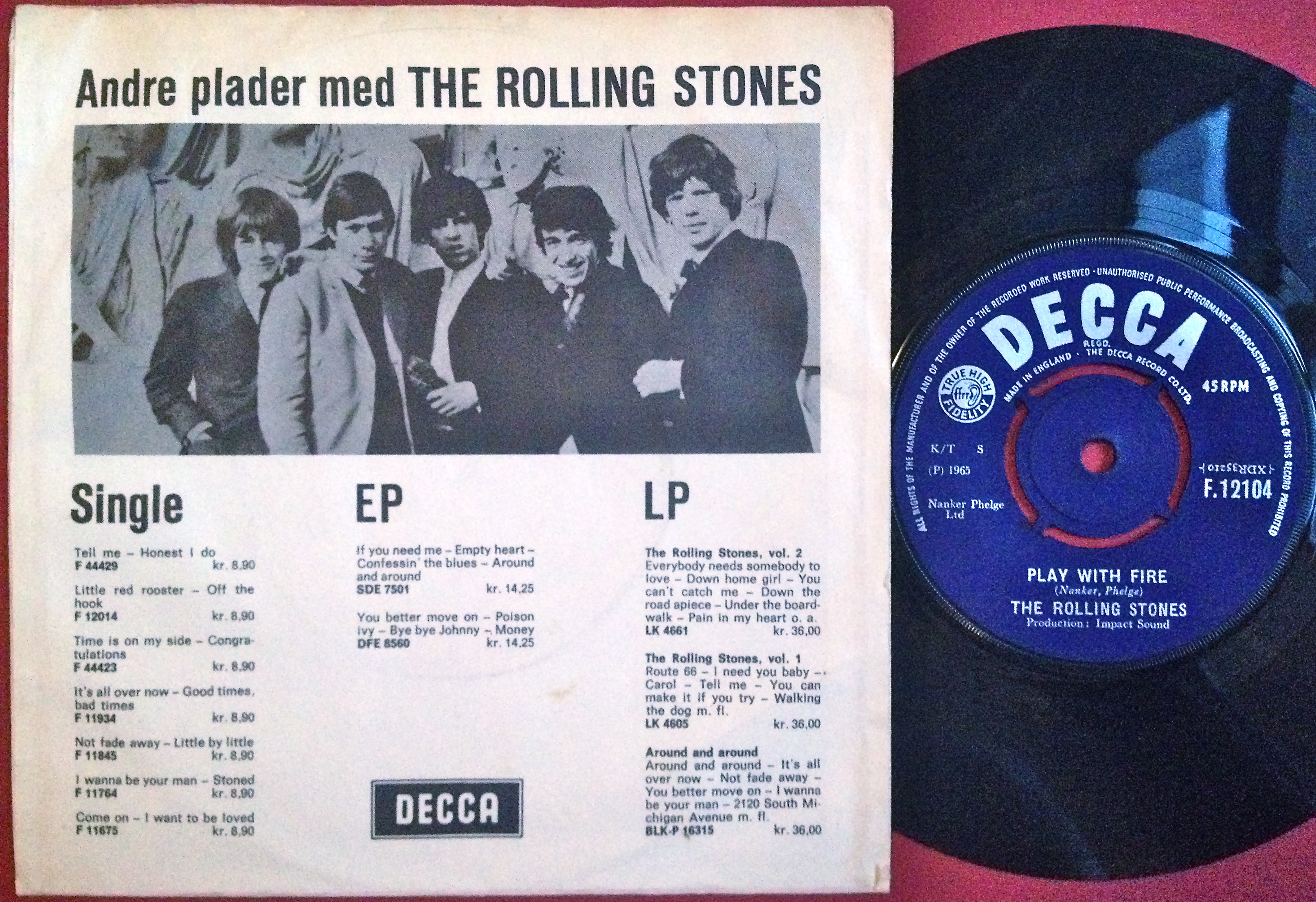 Nostalgipalatset ROLLING STONES The last time Dansk PS 1965
