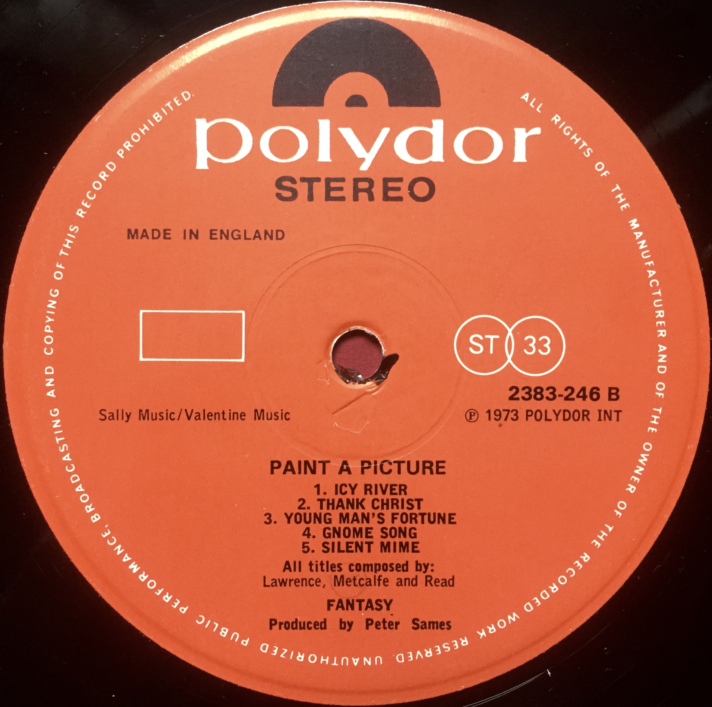 Nostalgipalatset FANTASY Paint a picture UKorig LP 1973