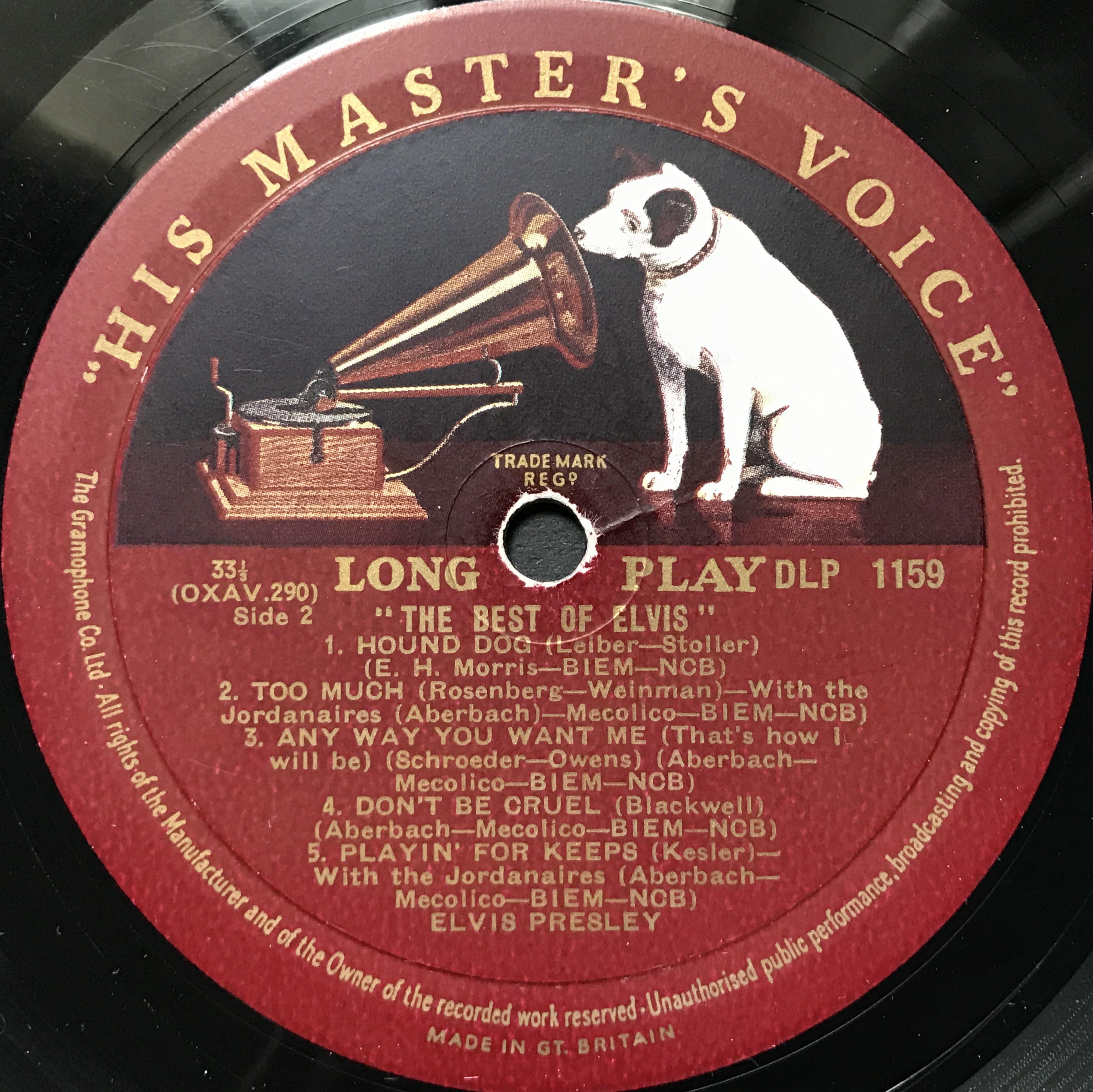 Nostalgipalatset ELVIS PRESLEY Best of UKorig 10" LP 1957