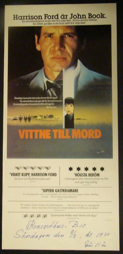 Nostalgipalatset - WITNESS (HARRISON FORD,JOHN BOOK)