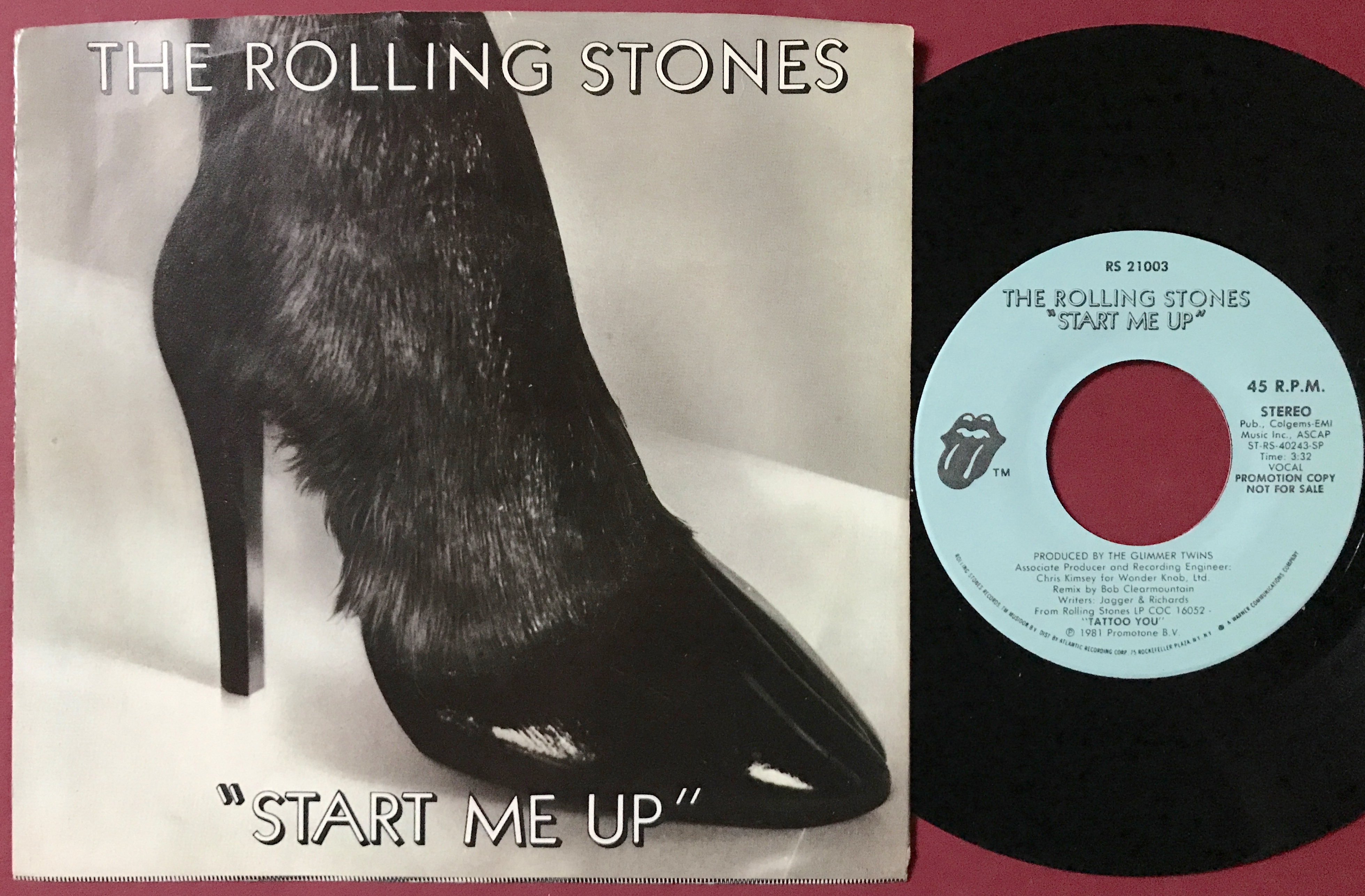 Nostalgipalatset ROLLING STONES Start me up USA PROMO 45/PS 1981 Nostalgipalatset ROLLING STONES Start me up USA PROMO 45/PS 1981