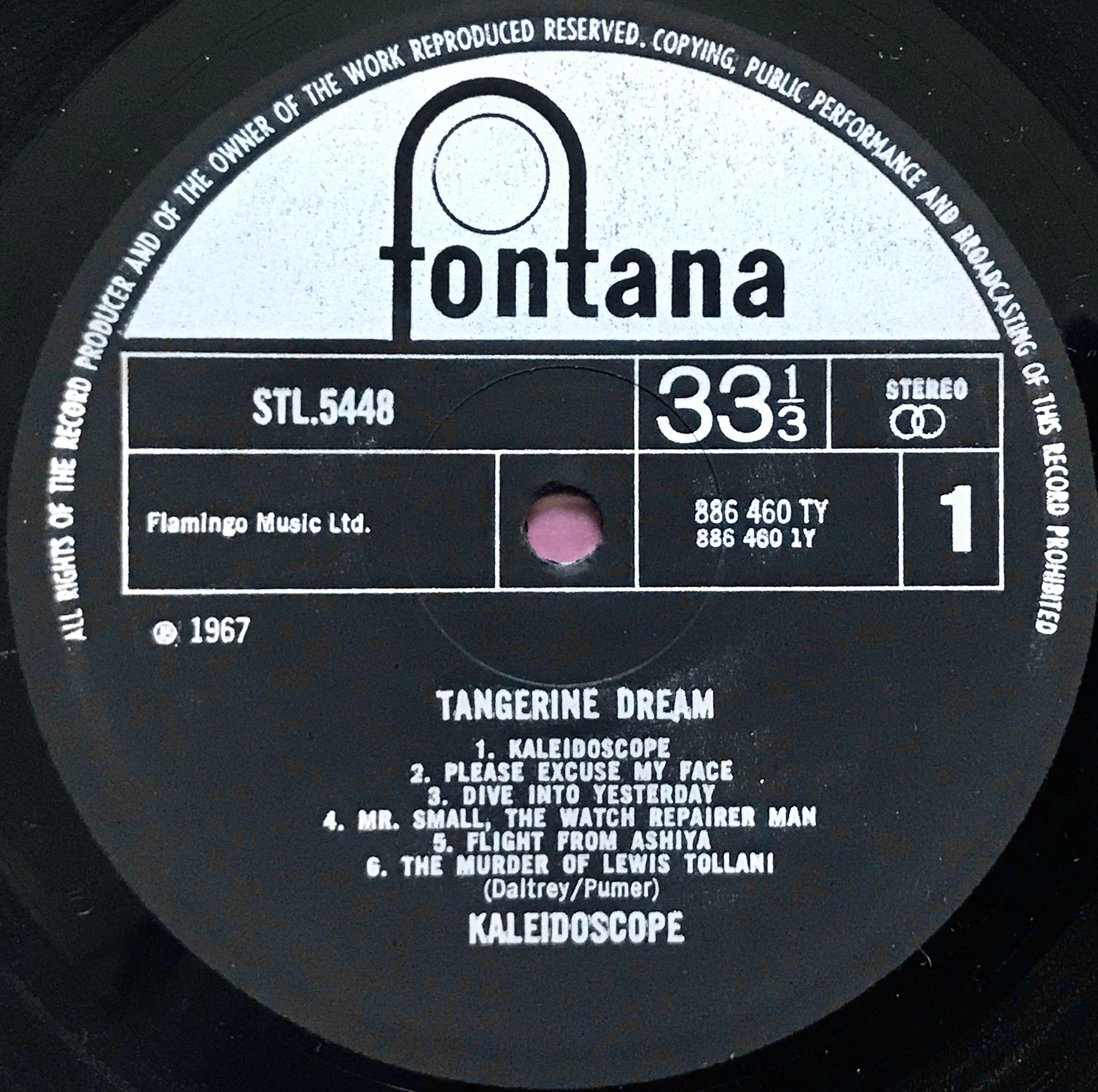 Nostalgipalatset KALEIDOSCOPE Tangerine dream UKorig LP 1967