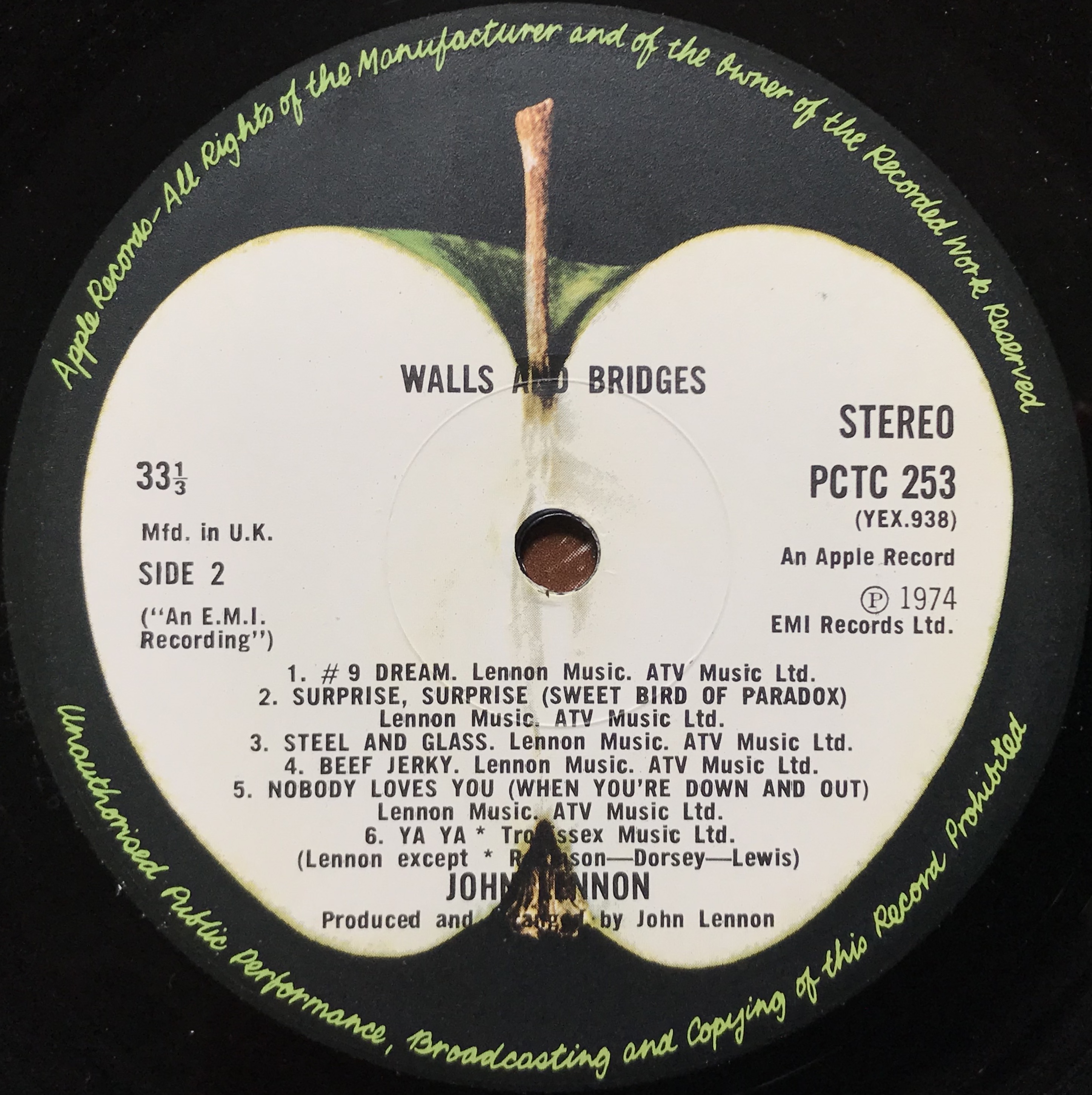 Nostalgipalatset JOHN LENNON Walls and bridges UKorig LP 1974