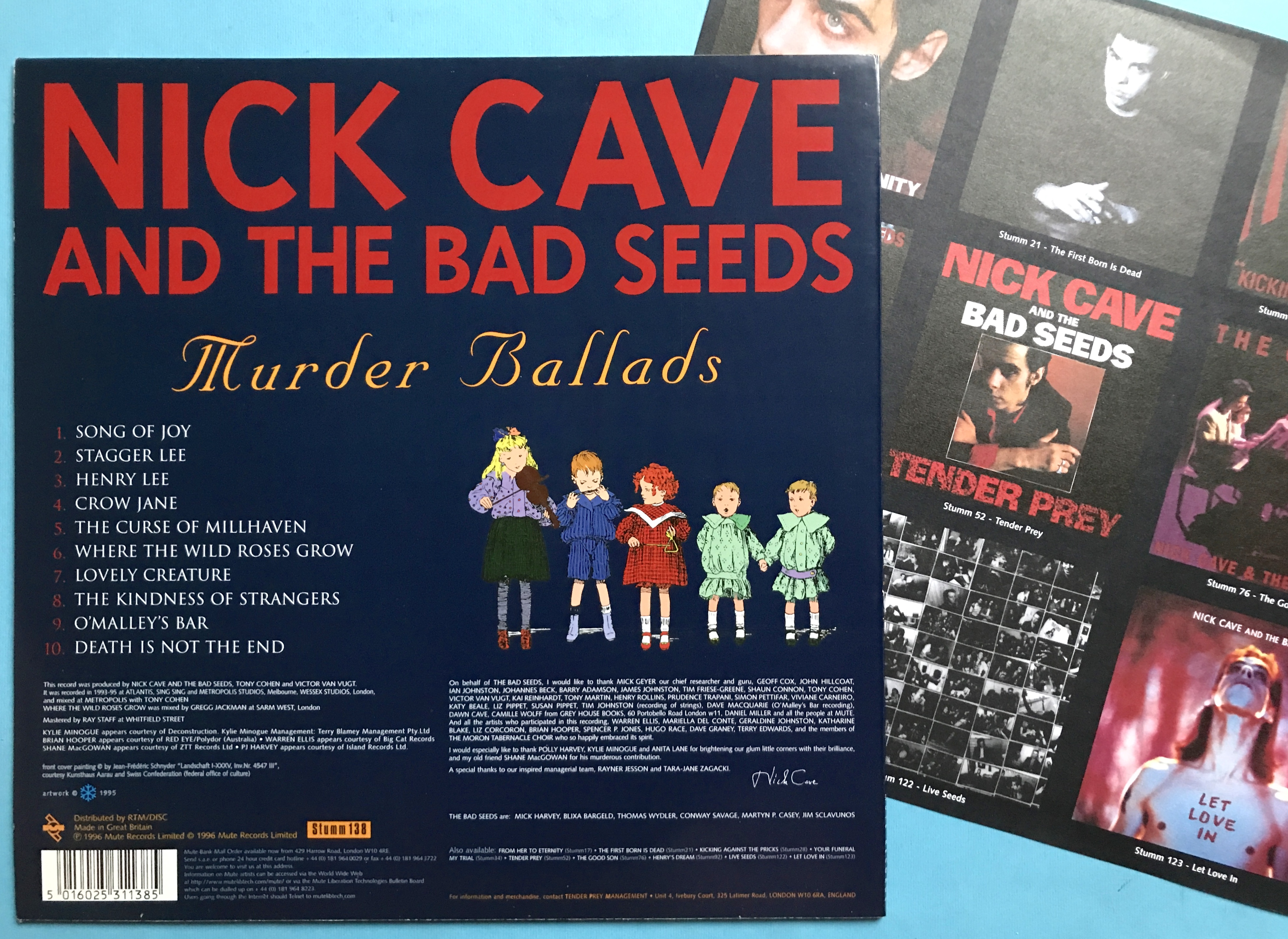 Nostalgipalatset NICK CAVE AND THE BAD SEEDS Murder ballads UKorig LP 1996 Nostalgipalatset NICK CAVE AND THE BAD SEEDS Murder ballads UKorig LP 1996