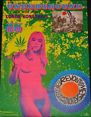UNDERGROUND - Lunds konsthall Sture Johannesson 1968 original POSTER