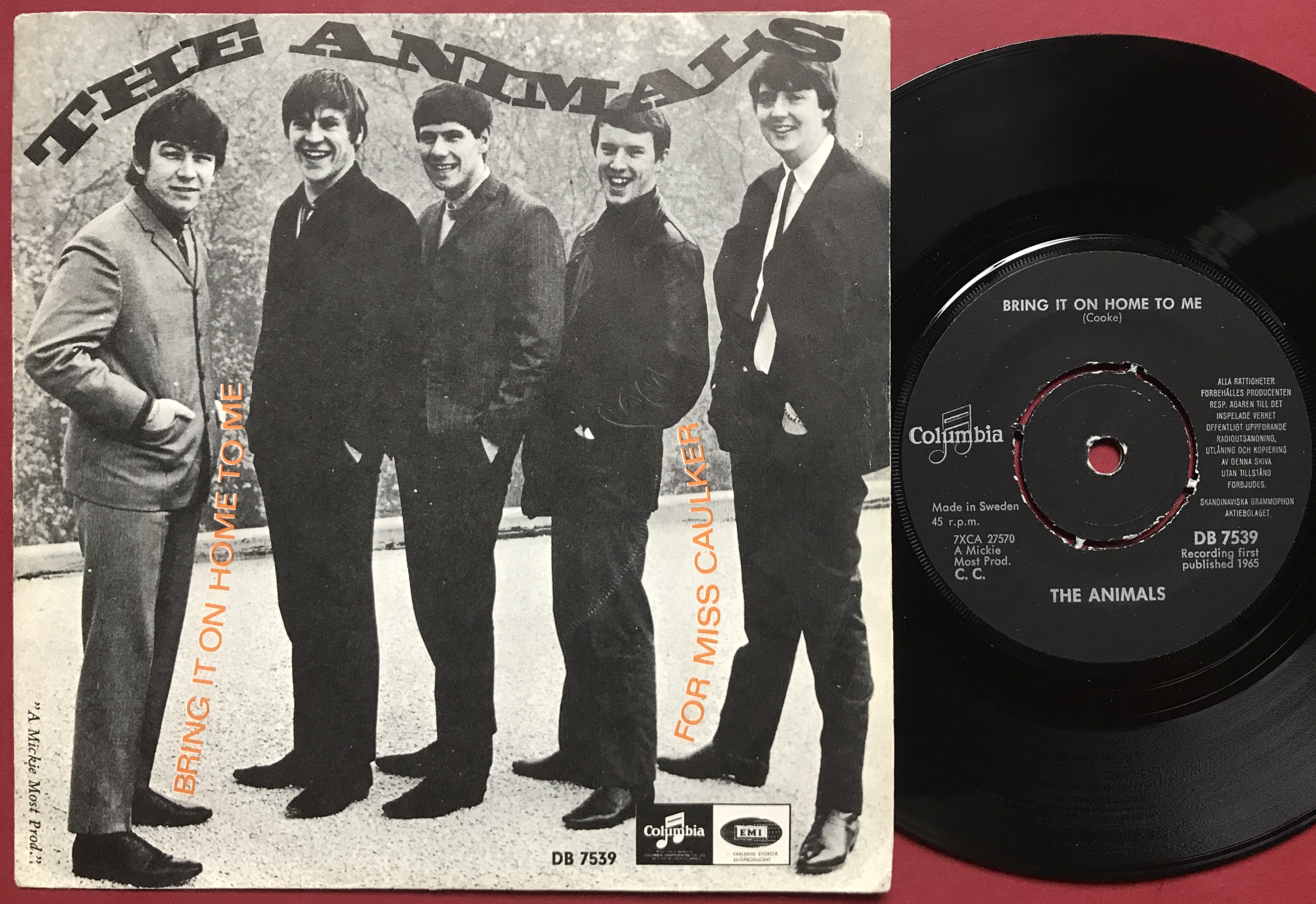 Nostalgipalatset ANIMALS Bring it on home to me Swe orange PS 1965 Nostalgipalatset ANIMALS Bring it on home to me Swe orange PS 1965